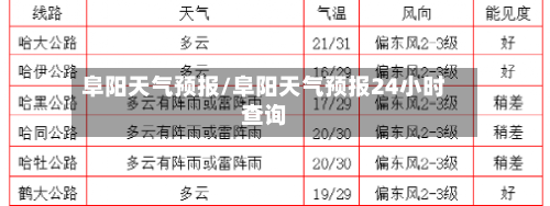 阜阳天气预报/阜阳天气预报24小时查询-第1张图片