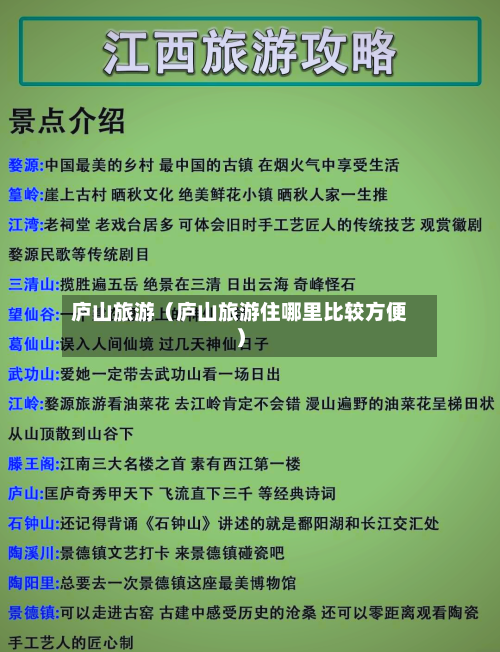 庐山旅游(庐山旅游住哪里比较方便)-第1张图片