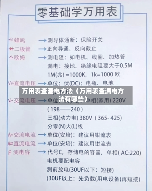万用表查漏电方法（万用表查漏电方法有哪些）-第1张图片