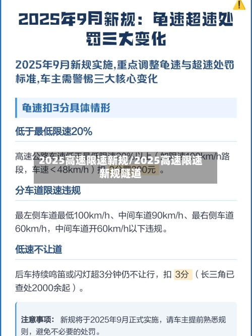 2025高速限速新规/2025高速限速新规隧道-第1张图片