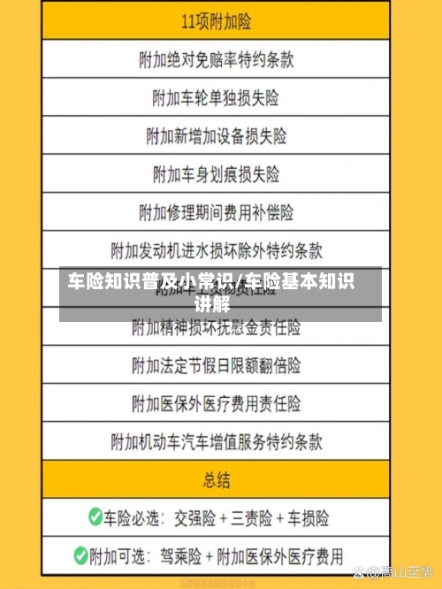 车险知识普及小常识/车险基本知识讲解-第1张图片