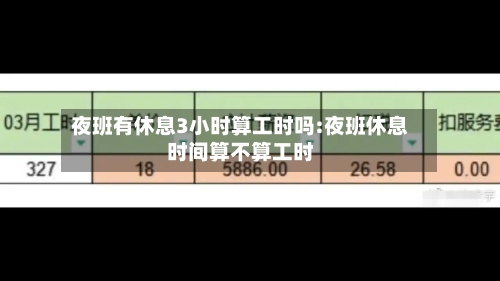 夜班有休息3小时算工时吗:夜班休息时间算不算工时-第1张图片