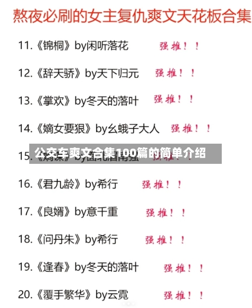 公交车爽文合集100篇的简单介绍-第1张图片
