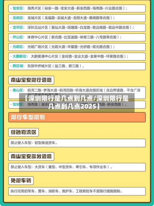 【深圳限行是几点到几点/深圳限行是几点到几点2025】-第1张图片
