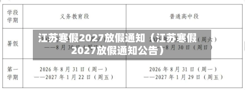 江苏寒假2027放假通知(江苏寒假2027放假通知公告)-第1张图片