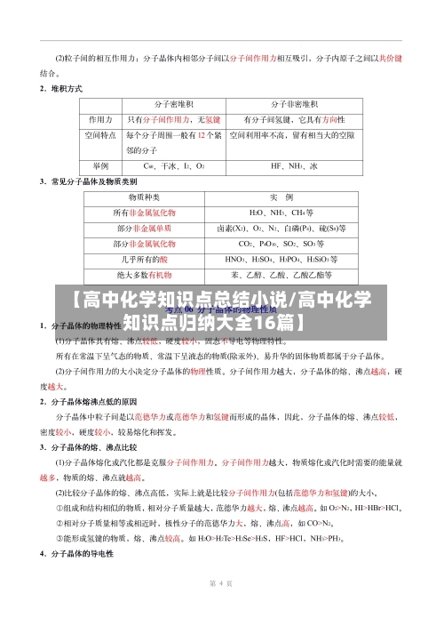 【高中化学知识点总结小说/高中化学知识点归纳大全16篇】-第1张图片