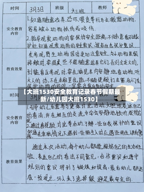 【大班1530安全教育记录春节假期最新/幼儿园大班1530】-第1张图片