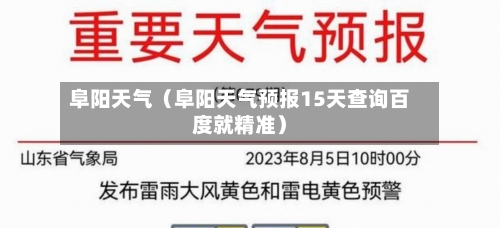 阜阳天气(阜阳天气预报15天查询百度就精准)-第1张图片