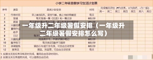 一年级升二年级暑假安排（一年级升二年级暑假安排怎么写）-第1张图片
