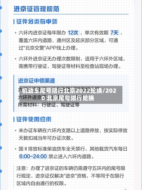 机动车尾号限行北京2022轮换/2020 北京尾号限行轮换-第1张图片