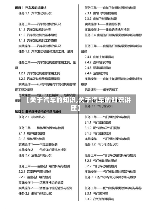 【关于汽车的知识,关于汽车的知识讲座】-第1张图片