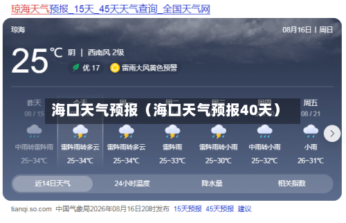 海口天气预报(海口天气预报40天)-第1张图片