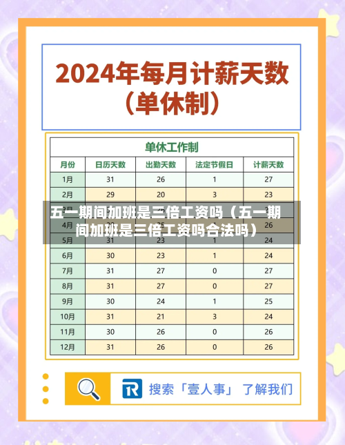 五一期间加班是三倍工资吗（五一期间加班是三倍工资吗合法吗）-第1张图片